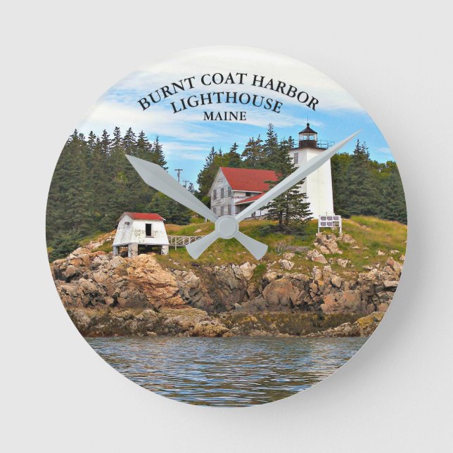 Burnt Coat Harbour Lighthouse Maine Wall  Clock (Front)