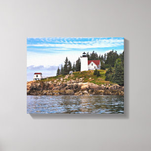 Burnt Coat Harbour Lighthouse Maine Wrapped Canvas