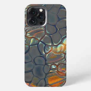 Burnt grey cells with stained to soft gold light iPhone 13 pro max case