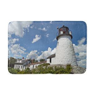 Burnt Island Lighthouse, Boothbay Harbour Maine Bath Mat