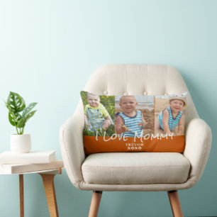Burnt Orange 3 Photo Mummy Lumbar Cushion