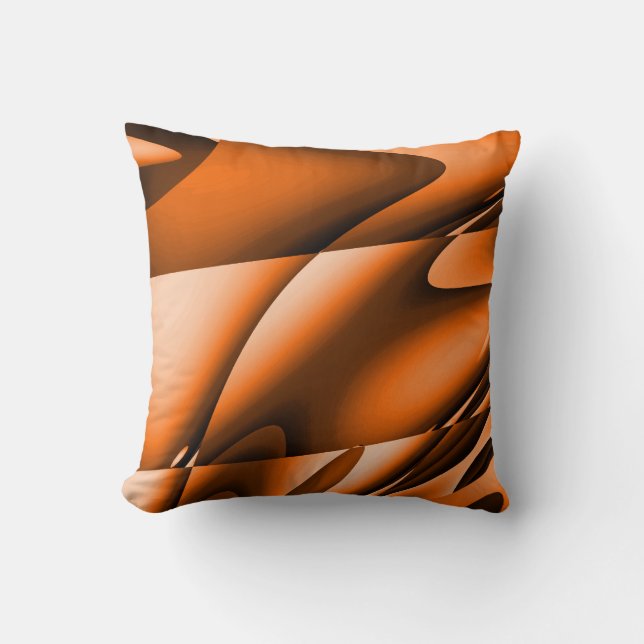 Burnt Orange Abstract Modern Throw Pillow (Front)