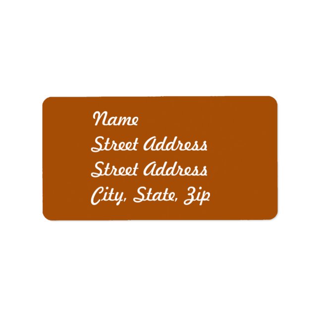 Burnt Orange Address Sticker (Front)