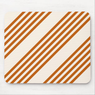 Burnt orange and beige five stripe pattern mouse pad