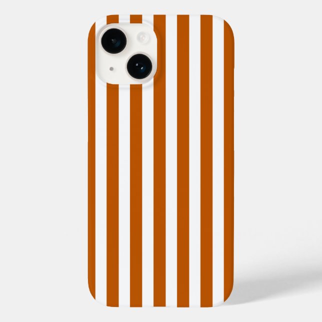 Burnt orange and white candy stripes Case-Mate iPhone case (Back)