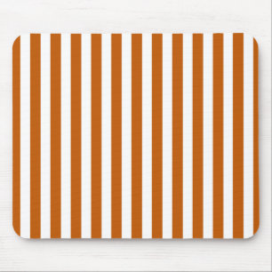 Burnt orange and white candy stripes mouse pad