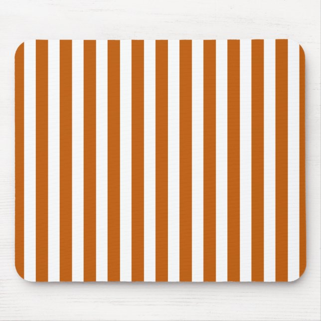 Burnt orange and white candy stripes mouse pad (Front)