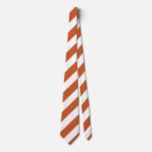 Burnt Orange and White Diagonally-Striped Tie