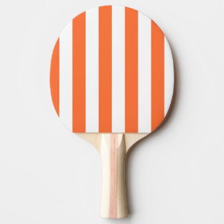 Burnt Orange and White Vertical Stripes Ping Pong Paddle
