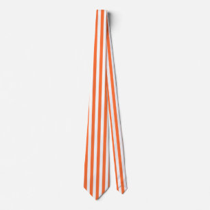 Burnt Orange and White Vertical Stripes Tie