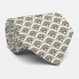 Burnt Orange, Apricot, Blue, Olive... Art Deco Tie