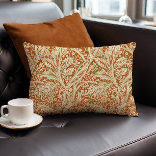 Burnt Orange Arcadia William Morris Hawthorn Lumbar Cushion