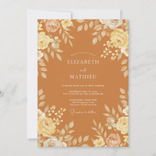 Burnt Orange Blissful Boho Wedding Invitation