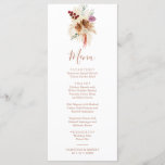 Burnt Orange Bohemian Pampas Grass Wedding Dinner Menu<br><div class="desc">Burnt Orange Bohemian And Pampas Grass Wedding Dinner Menu</div>