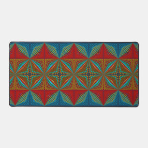  Burnt Orange Bohemian Rust Teal Red Tribal Ethnic Desk Mat