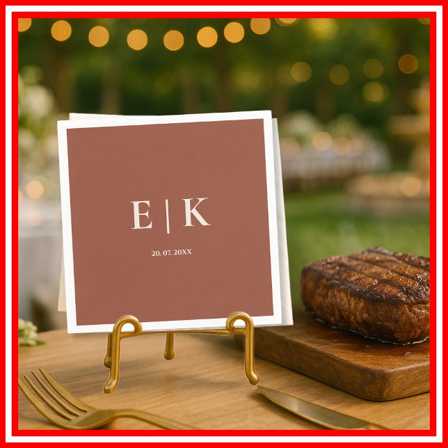 Burnt Orange Boho Terracotta Rustic Wedding Napkin (Creator Uploaded)