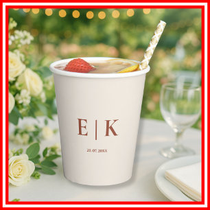 Burnt Orange Boho Terracotta Rustic Wedding Paper Cups