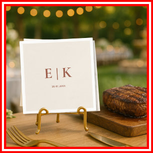Burnt Orange Boho Terracotta   Wedding Napkin