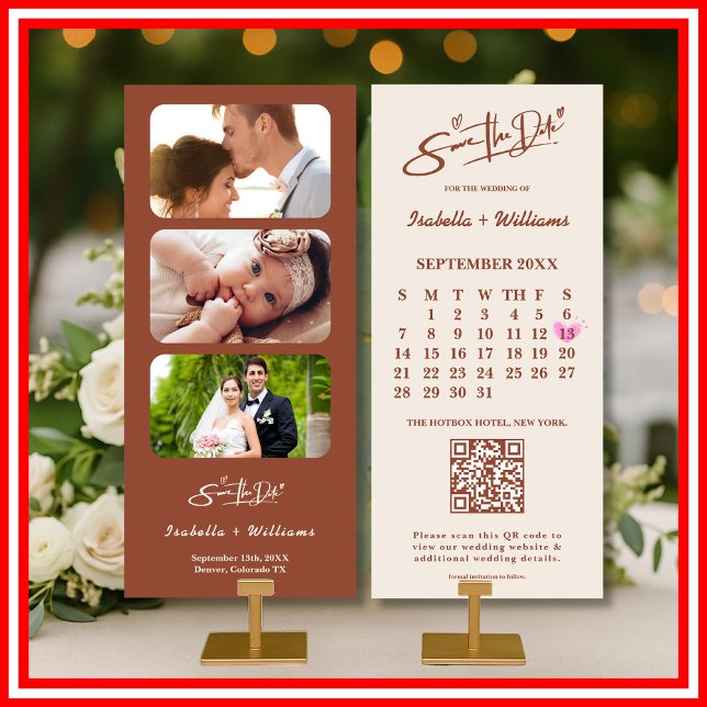 Burnt Orange Boho Terracotta Wedding Save The Date (Creator Uploaded)