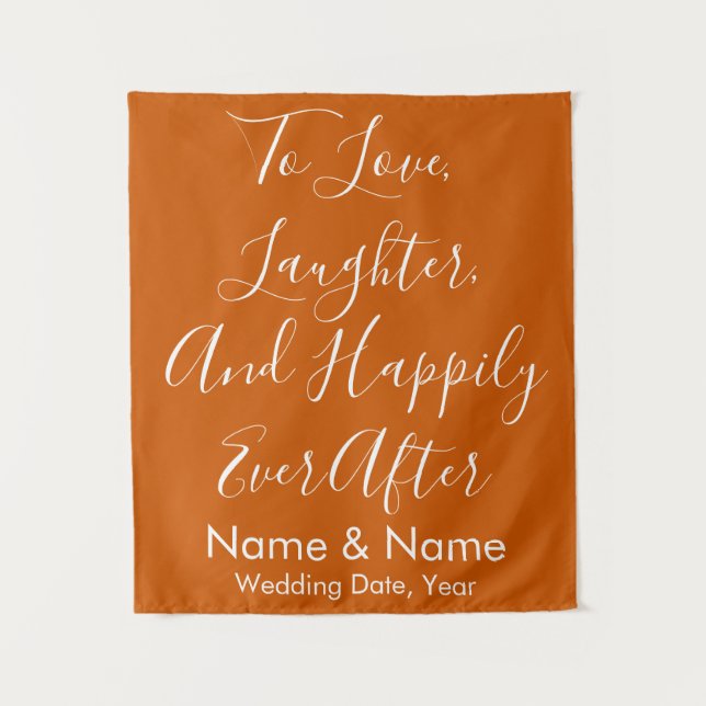 Burnt Orange Boho Wedding Backdrop Ceremony Photo  Tapestry (Front)