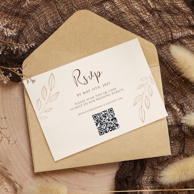 Burnt Orange Boho Wedding RSVP QR Code (Burnt Orange Boho Wedding RSVP QR Code)