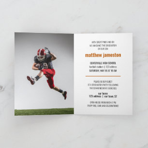 Burnt Orange Bold & Modern Photo Graduation Invitation