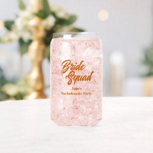Burnt Orange Bride Squad Bachelorette Party Can Glass