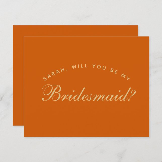 Burnt Orange Bridesmaid Proposal Budget Simple (Front/Back)