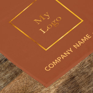 Burnt orange brown gold salon business logo short table runner