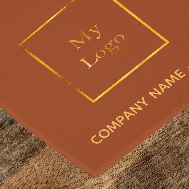 Burnt orange brown gold salon business logo short table runner (Creator Uploaded)