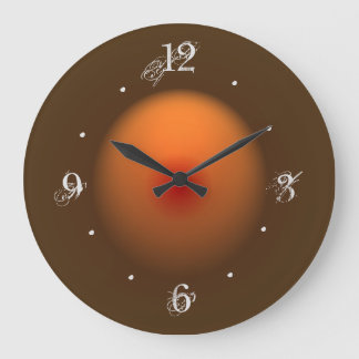 Burnt Orange/Brown Illuminated Design Wall Clock