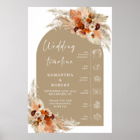 Burnt orange burgundy terracotta Wedding Timeline