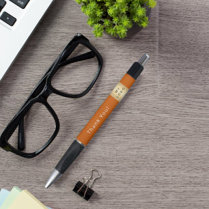Burnt orange business company logo Thank You