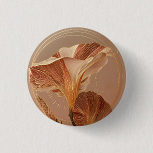 Burnt Orange Calla Lily Botanical 3 Cm Round Badge