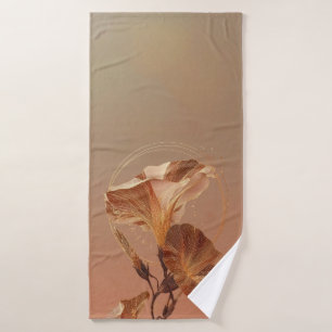 Burnt Orange Calla Lily Botanical Bath Towel