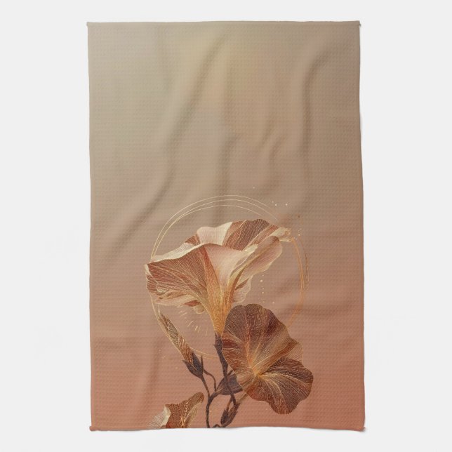Burnt Orange Calla Lily Botanical Tea Towel (Vertical)