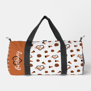 Burnt Orange Cheer Hearts, Pom Poms, Megaphone Duffle Bag