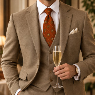 Burnt Orange Citrus Heritage Lattice Tie
