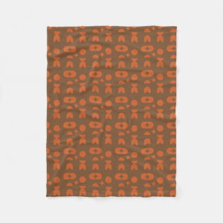 Burnt Orange & Cocoa Brown Abstract Geometric  Fleece Blanket