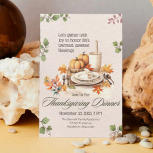 Burnt Orange Cottagecore Pumpkin Thanksgiving Invitation
