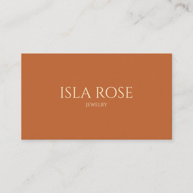 Burnt Orange & Cream  Business Card (Front)