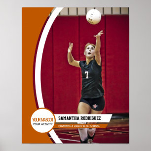Burnt Orange Curved Frame School Photo Poster