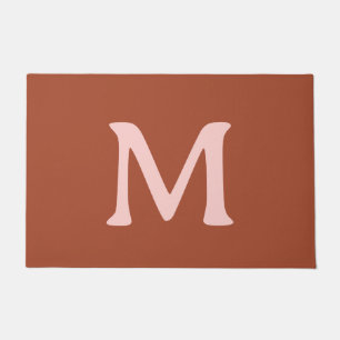Burnt Orange Custom Monogram  Doormat