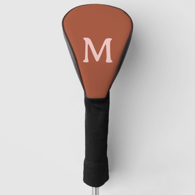 Burnt Orange Custom Monogram  Golf Head Cover (Front)