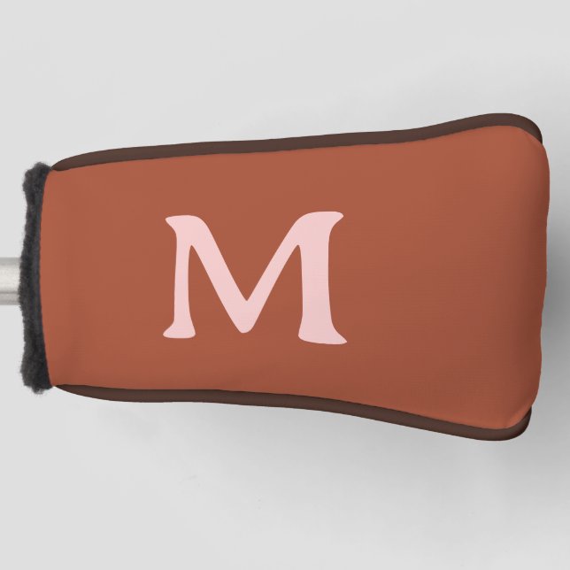 Burnt Orange Custom Monogram  Golf Head Cover (Front)