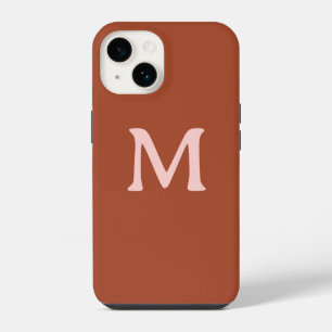 Burnt Orange Custom Monogram iPhone 14 Case