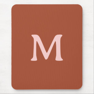 Burnt Orange Custom Monogram  Mouse Pad