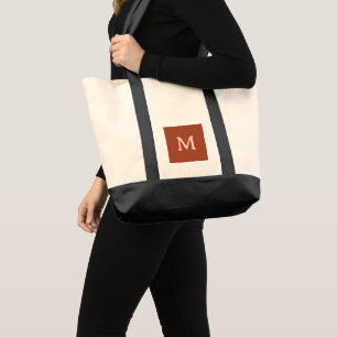 Burnt Orange Custom Monogram Tote Bag