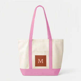 Burnt Orange Custom Monogram Tote Bag