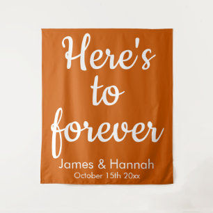 Burnt Orange Custom Wedding Photo Booth Backdrop Tapestry